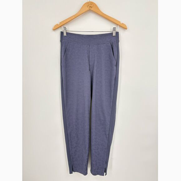 ATHLETA Brooklyn Textured Ankle Pant Size 2P Leopard Medieval Violet #980401 - Picture 1 of 9
